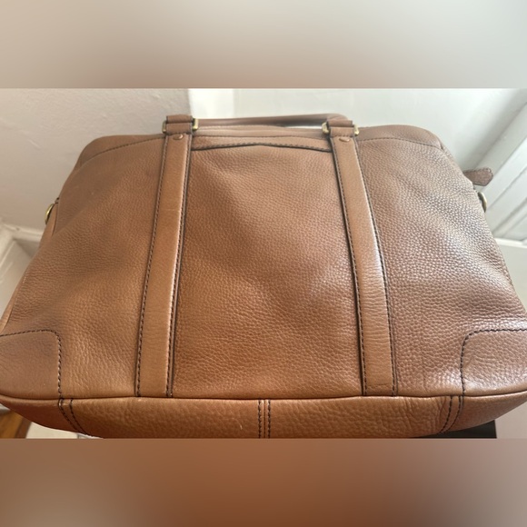 Coach brown leather briefcase bag with strap - Picture 9 of 12